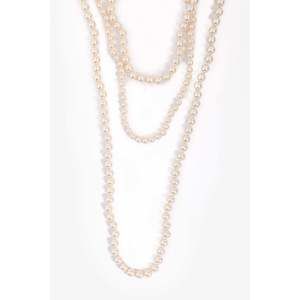 Pre-loved Chanel™ 2014 Multi-strand Layered Faux Pearl Necklace with CC Drop